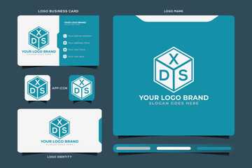 XDS initial monogram logo vector, XDS circle shape logo template corporate identity business card
