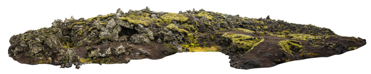Fototapeta na wymiar Isolated PNG cutout of Icelandic rocks on a transparent background 