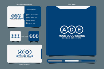 ADE initial monogram logo vector, ADE circle shape logo template corporate identity business card
