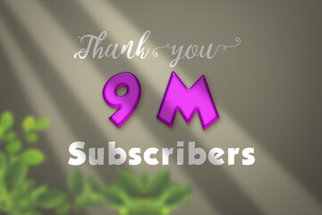 9 Million  subscribers celebration greeting banner with Liquid Design