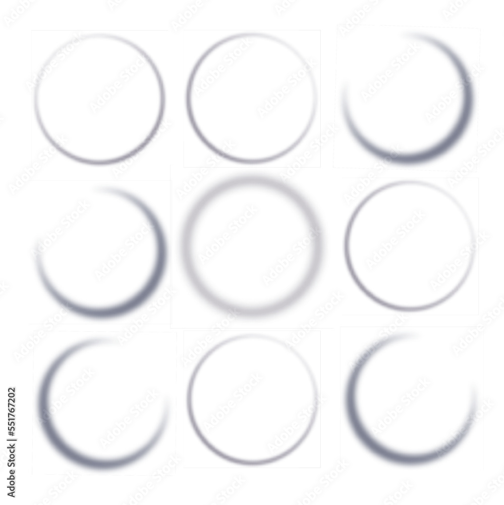 Wall mural realistic round shadow with soft edges. gray round shadows isolated on transparent background.