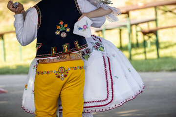 Detail of folk costume, Rakvice, Southern Moravia, Czech Republic