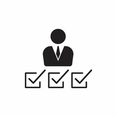 Manager control and check icon. Covid-19 Pandemic Crisis. Stay at home collection. Flat line icon for mobile application, button and website design