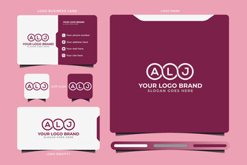 ALJ initial monogram logo vector, ALJ circle shape logo template corporate identity business card
