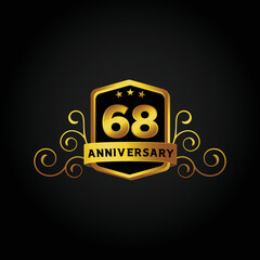Happy 68th Year anniversary celebration vector template