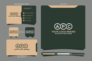 APC initial monogram logo vector, APC circle shape logo template corporate identity business card
