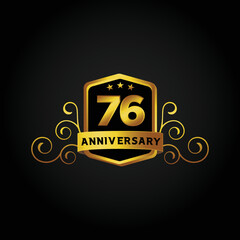 Happy 76th Year anniversary celebration vector template
