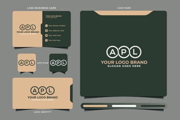 APL initial monogram logo vector, APL circle shape logo template corporate identity business card
