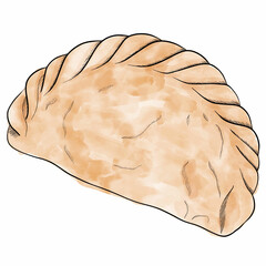 An isolated illustration of Asian food. Pastel watercolor sketch of delicious food