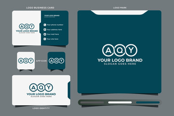 AQY initial monogram logo vector, AQY circle shape logo template corporate identity business card
