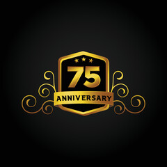 Happy 75th Year anniversary celebration vector template