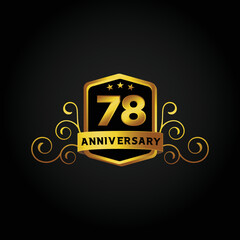 Happy 78th Year anniversary celebration vector template