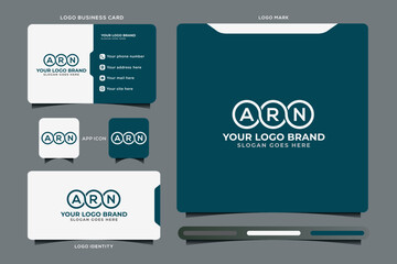 ARN initial monogram logo vector, ARN circle shape logo template corporate identity business card
