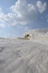 White rocks landscape. Pamukkale cotton castle.
