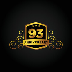 Happy 93rd Year anniversary celebration vector template