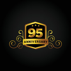 Happy 95th Year anniversary celebration vector template