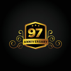Happy 97th Year anniversary celebration vector template