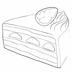An isolated illustration of Asian food. Line art of goodies. Delicious Doodles.