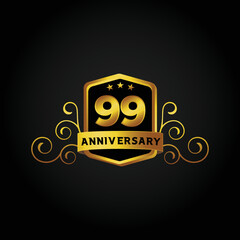 Happy 99th Year anniversary celebration vector template