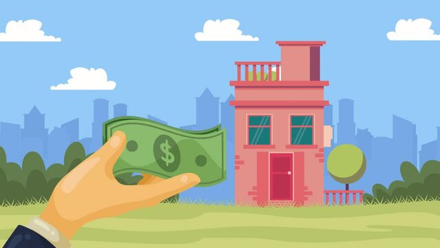 building property with dollars bills