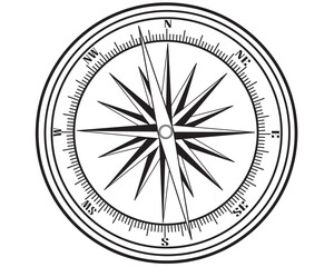 Realistic compass isolated on white background. Vector illustration.
