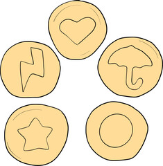 An isolated illustration of Asian food. Flat design of delicious food