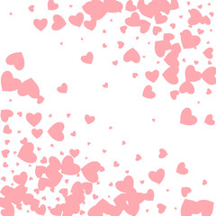 Pink Heart Vector White Backgound. 3d Hearts