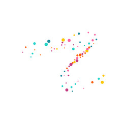 Multicolored Round Happy Vector White Background.