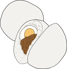 An isolated illustration of Asian food. Flat design of delicious food