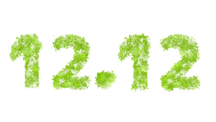 premium green 12.12  number Shopping Day. december 12th sale background design for tv commercial and website. PNG transparent available.