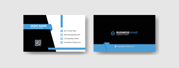Corporate and creative blue modern business card vector template