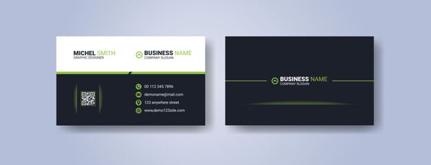 Green corporate and modern simple clean business card and name card template design