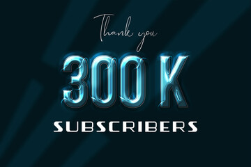 300 K  subscribers celebration greeting banner with Plastic Design