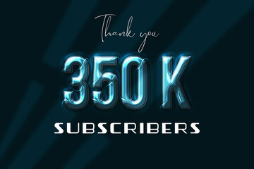 350 K  subscribers celebration greeting banner with Plastic Design