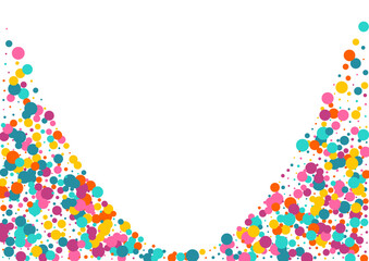 Rainbow Dot Happy Vector White Background.