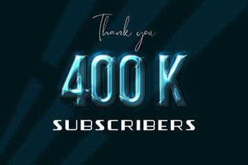 400 K  subscribers celebration greeting banner with Plastic Design