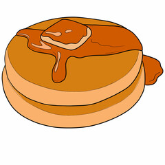 An isolated illustration of Asian food. Flat design of delicious food