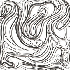 Distorted Wavy Lines Optical Illusion Seamless Pattern Vector Illustration. Abstract Seamless Background with Curly Flowing Lines Monochrome Color Striped Wavy Texture.