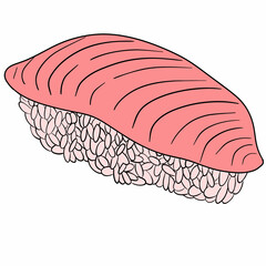 An isolated illustration of Asian food. Flat design of delicious food