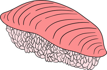 An isolated illustration of Asian food. Flat design of delicious food