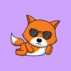Vector illustration of cute and chubby fox