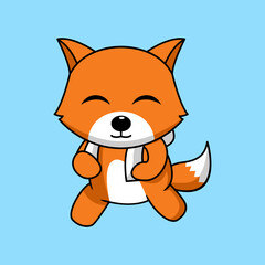 Vector illustration of cute and chubby fox