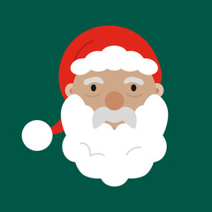 Santa Claus Father Christmas Face Head Cartoon Vector Illustration