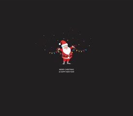 Santa clauses and Festival lighting background.  Merry Christmas day and New Year 2023 vector concept.