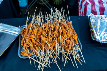 Popular Filipino Street Food Chicken feet barbecue