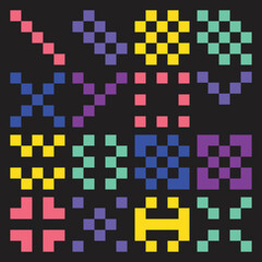 Simple vector abstract geometric shapes with color editability for design decoration