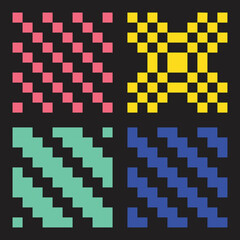 Simple vector abstract geometric shapes with color editability for design decoration