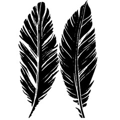 Two feathers writing together