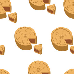 Seamless pattern Moon cake for mid autumn festival