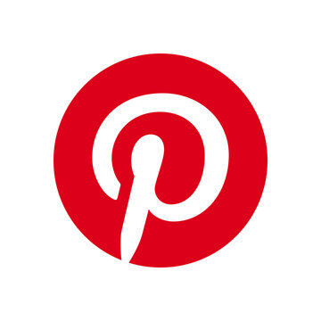Pinterest social media app icon. Square shape vector illustration.